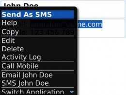 Blackberry SMS Vcard Add-on: Trimite si primeste contacte prin SMS cu Blackberry